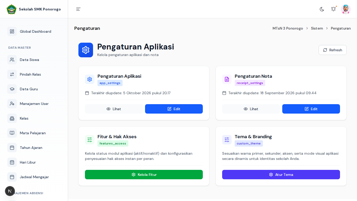 Pengaturan Sistem